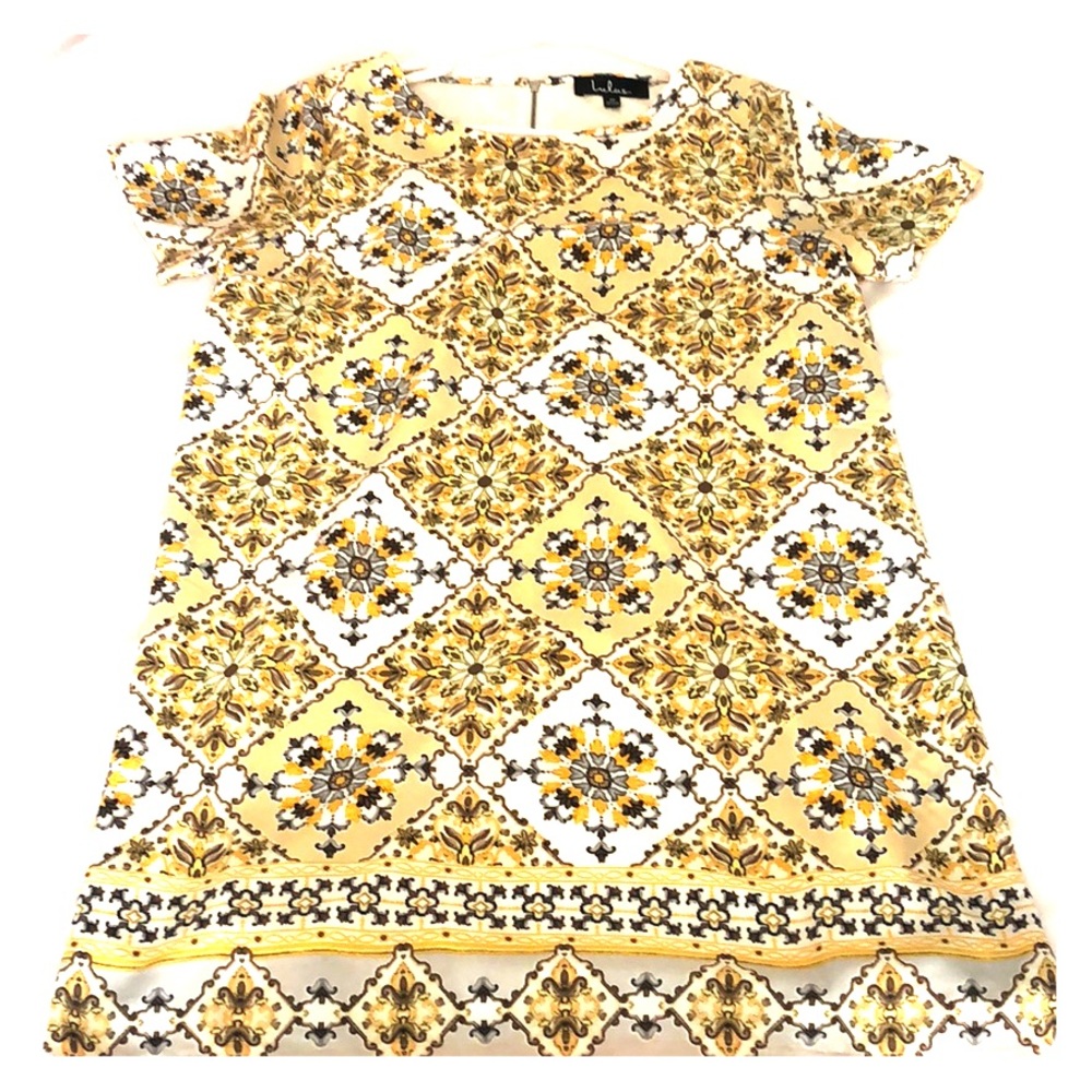 Lulus Dandy Lion Yellow Shift Dress- size Medium